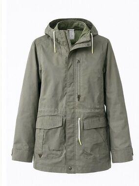Quechua by Decathlon Waterproof Jacket Olive Green Hooded Utility Coat Size M